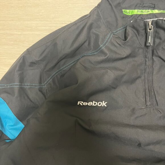 NHL Reebok Vintage Y2K San Jose Sharks Quarterzip Wind Breaker 2XL Black - Picture 2 of 9